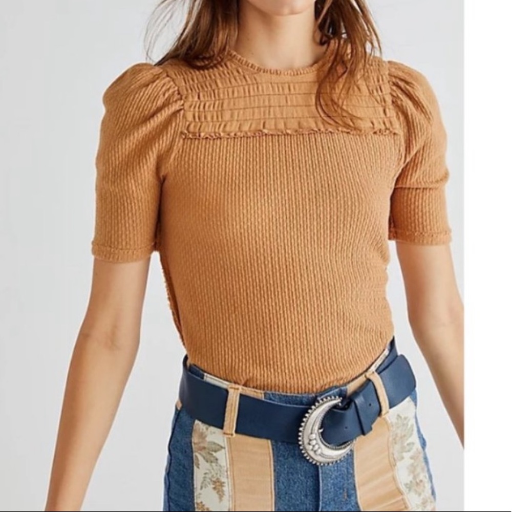 Free People Care Red Delicious Tee Shirt
